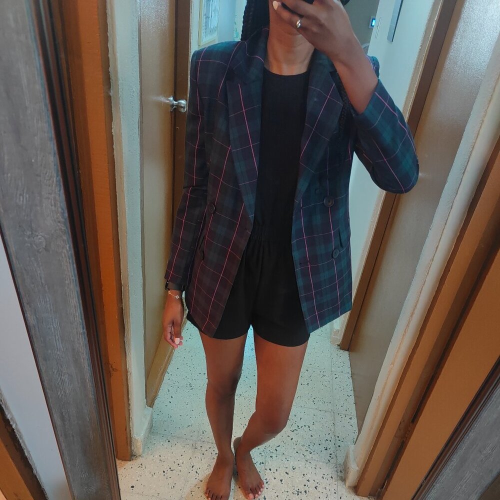 Black, green and pink blazer